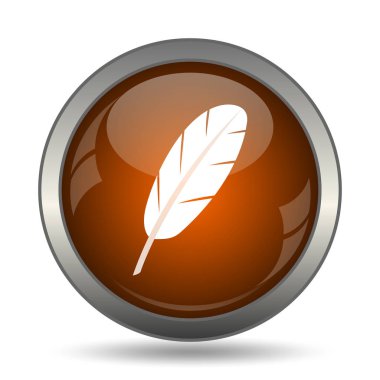 Tüy simgesi. Beyaz arka plan üzerinde Internet düğmesi.