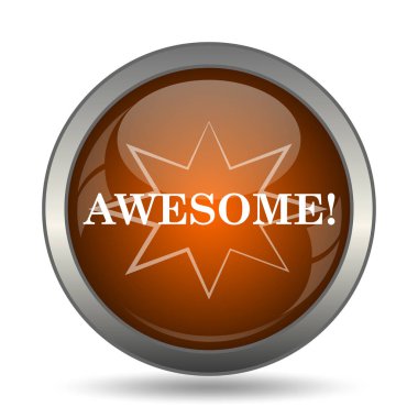 Harika simgesi. Beyaz arka plan üzerinde Internet düğmesi.