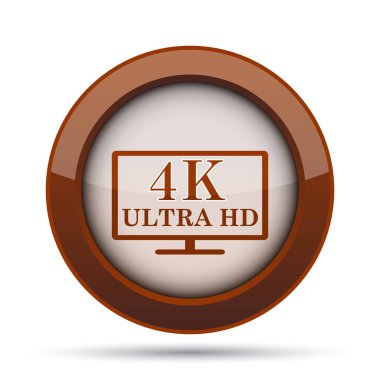 4 k ultra Hd simgesi. Beyaz arka plan üzerinde Internet düğmesi.