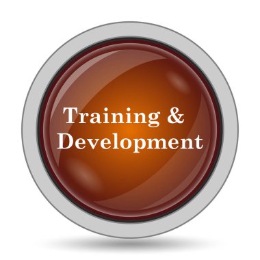 Eğitim ve gelişim turuncu kutsal kişilerin resmi web sitesi düğme beyaz arka plan üzerinde