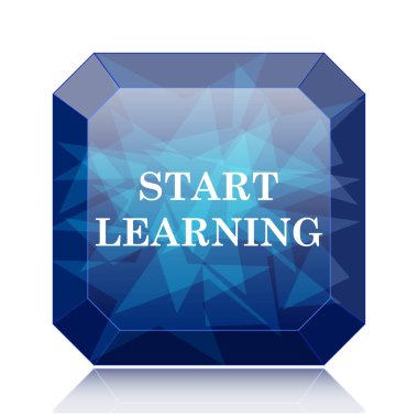 Başlangıç öğrenmek mavi kutsal kişilerin resmi web sitesi düğme beyaz arka plan üzerinde