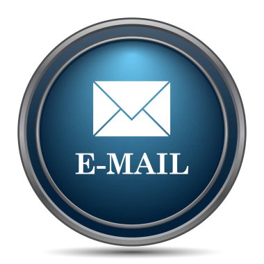 E-posta simgesi. Beyaz arka plan üzerinde Internet düğmesi