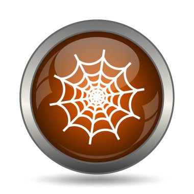 Örümcek web simgesi. Beyaz arka plan üzerinde Internet düğmesi.