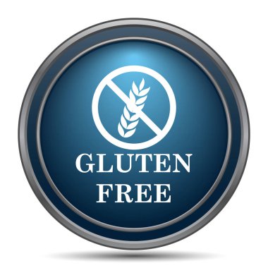 Gluten ücretsiz simge. Beyaz arka plan üzerinde Internet düğmesi