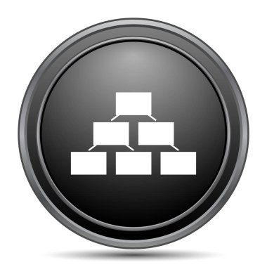 Kuruluş şeması simgesi, siyah Web sitesi düğmesini beyaz arka plan üzerinde