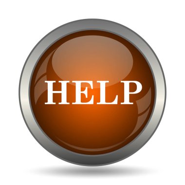 Yardım simgesi. Beyaz arka plan üzerinde Internet düğmesi.