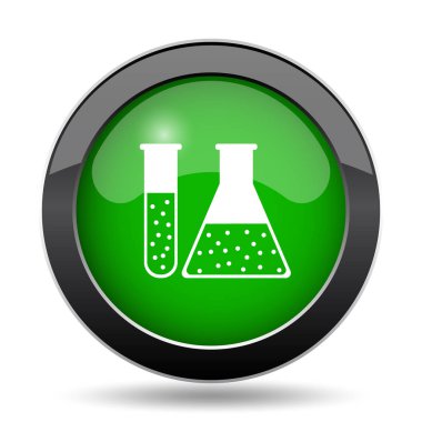 Beyaz zemin üzerine yeşil kutsal kişilerin resmi web sitesi düğme Kimya ayarla