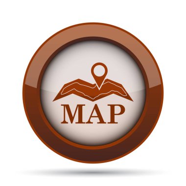 Harita simgesi. Beyaz arka plan üzerinde Internet düğmesi.