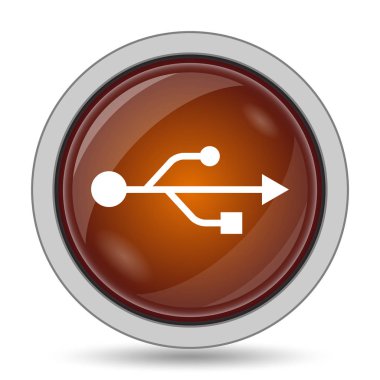 USB turuncu kutsal kişilerin resmi web sitesi düğme beyaz arka plan üzerinde