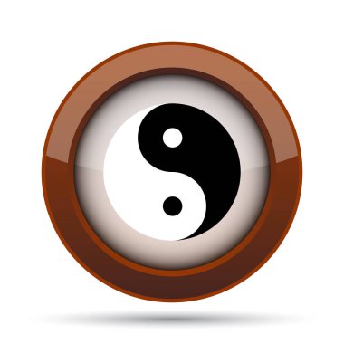 Ying yang simgesi. Beyaz arka plan üzerinde Internet düğmesi.