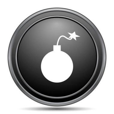 Bomba siyah kutsal kişilerin resmi web sitesi düğme beyaz arka plan üzerinde