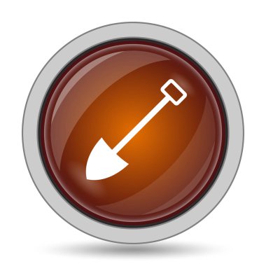 Turuncu kutsal kişilerin resmi web sitesi düğme beyaz arka plan üzerinde kürek