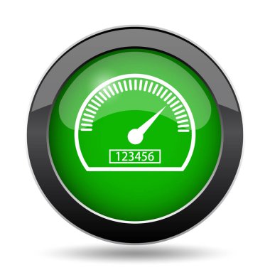 Hız göstergesi yeşil kutsal kişilerin resmi web sitesi düğme beyaz arka plan üzerinde