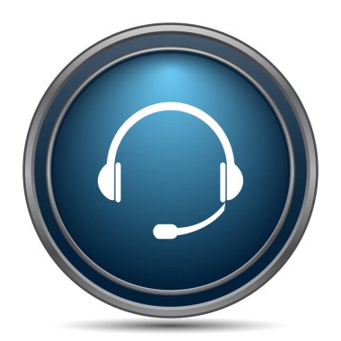 Kulaklık simgesi. Beyaz arka plan üzerinde Internet düğmesi