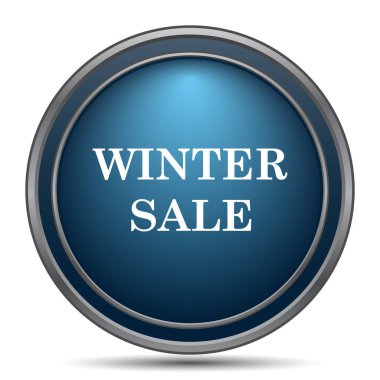 Kış satış simgesi. Beyaz arka plan üzerinde Internet düğmesi