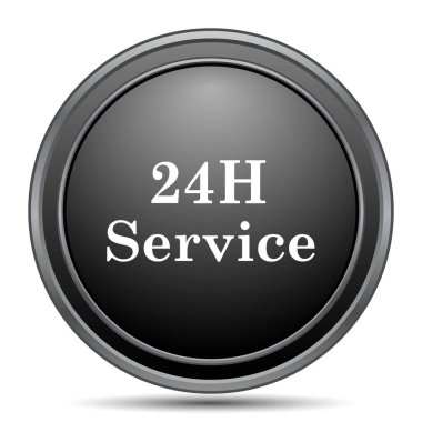 24 saat servis siyah kutsal kişilerin resmi web sitesi düğme beyaz arka plan üzerinde