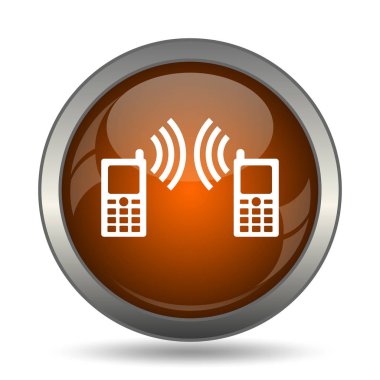 İletişim simgesi. Beyaz arka plan üzerinde Internet düğmesi.