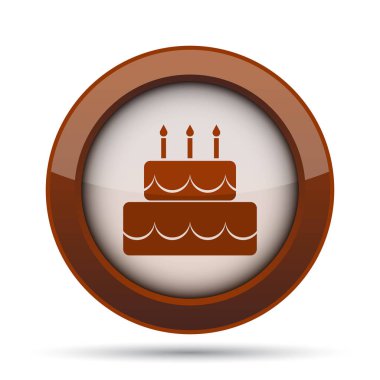 Pasta simgesi. Beyaz arka plan üzerinde Internet düğmesi.