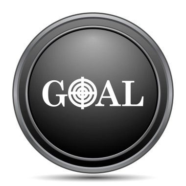 Hedef simgesi, siyah Web sitesi düğmesini beyaz arka plan üzerinde