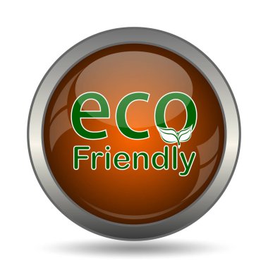 Eco dostu simgesi. Beyaz arka plan üzerinde Internet düğmesi.
