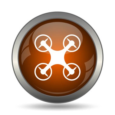 Drone simgesi. Beyaz arka plan üzerinde Internet düğmesi.