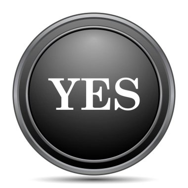 Siyah kutsal kişilerin resmi web sitesi düğme beyaz arka plan üzerinde Evet