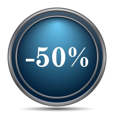 yüzde 50 indirim simgesi. Beyaz arka plan üzerinde Internet düğmesi