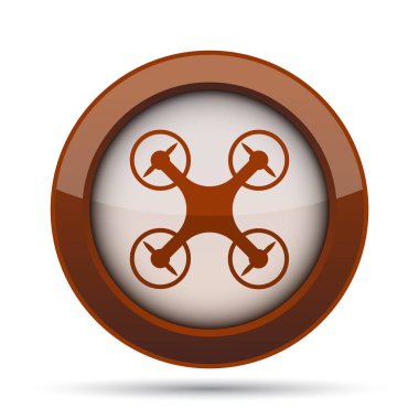 Drone simgesi. Beyaz arka plan üzerinde Internet düğmesi.