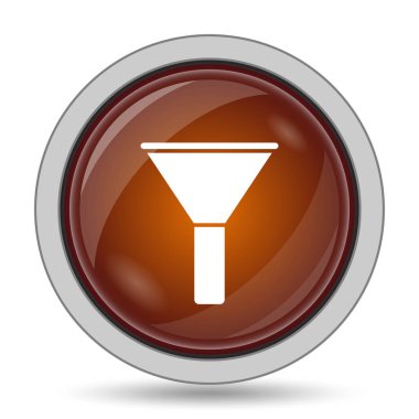 Beyaz arka plan üzerinde filtre simgesi, turuncu web sitesi düğmesini