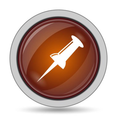 PIN turuncu kutsal kişilerin resmi web sitesi düğme beyaz arka plan üzerinde