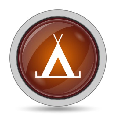 Beyaz arka plan üzerinde çadır kutsal kişilerin resmi, turuncu web sitesi düğme