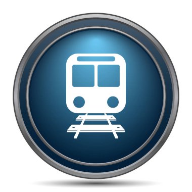 Tren simgesi. Beyaz arka plan üzerinde Internet düğmesi
