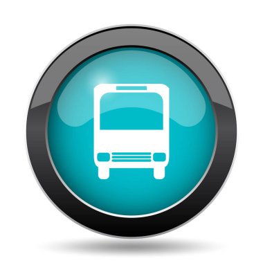 Otobüs simgesi. Beyaz arka plan üzerinde otobüs Web sitesi düğmesini