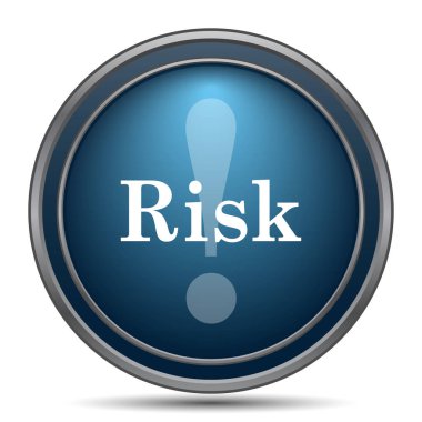 Risk simgesi. Beyaz arka plan üzerinde Internet düğmesi