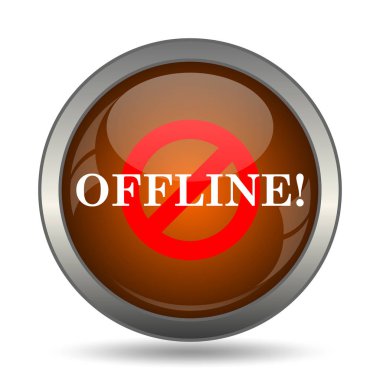 Çevrimdışı simgesi. Beyaz arka plan üzerinde Internet düğmesi.