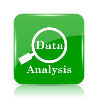 Veri Analizi simgesi. Beyaz arka plan üzerinde Internet düğmesi