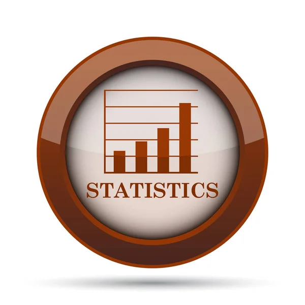 Statistieken Pictogram Internet Knop Witte Achtergrond — Stockfoto