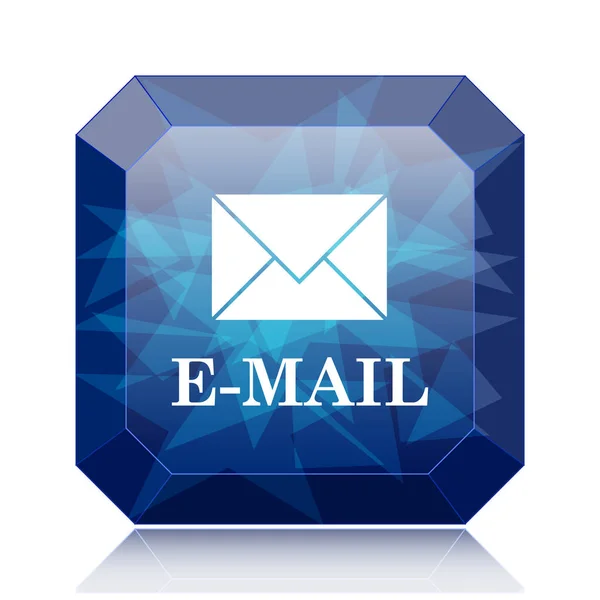 Ícone Mail Botão Azul Site Fundo Branco — Fotografia de Stock