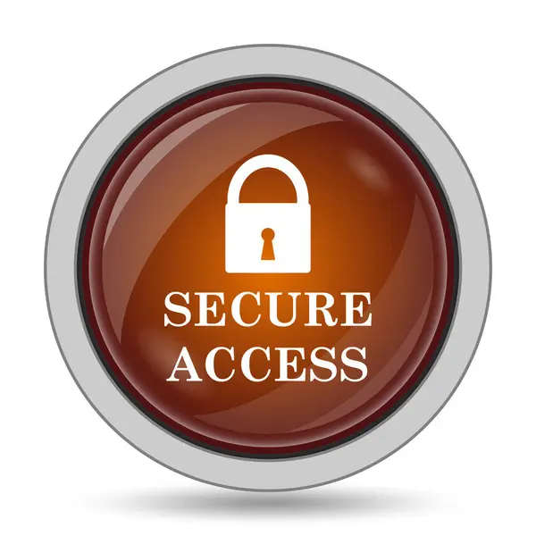 Ασφαλής Πρόσβαση Ιστοσελίδα Εικονίδιο Πορτοκαλί Κουμπί Λευκό Φόντο — Φωτογραφία Αρχείου