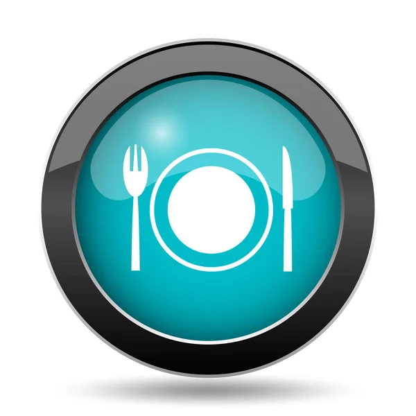 Restaurant Pictogram Restaurant Website Knop Witte Achtergrond — Stockfoto