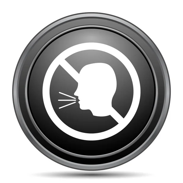 No talking icon, black website button on white background