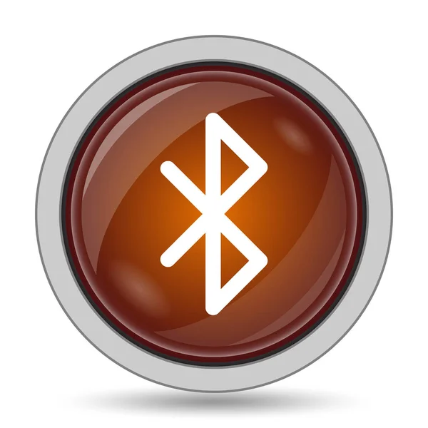 Bluetooth Simgesi Turuncu Web Sitesi Düğmesini Beyaz Arka Plan Üzerinde — Stok fotoğraf