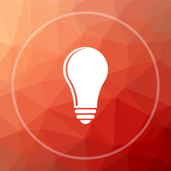 Light bulb - idea icon. Light bulb - idea website button on red low poly background