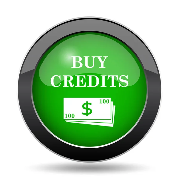 Купить Кредиты Иконка Зеленый Сайт Кнопку Белом Фоне — стоковое фото