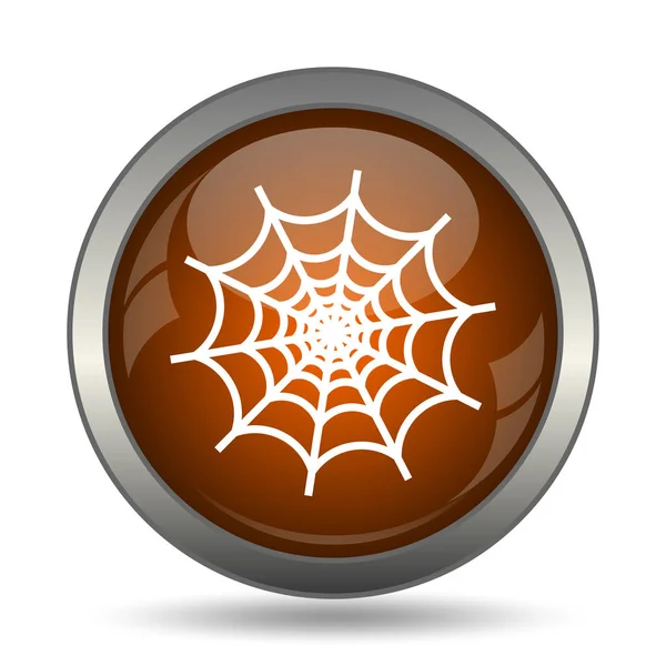 蜘蛛网图标 白色背景上的互联网按钮 — 图库照片