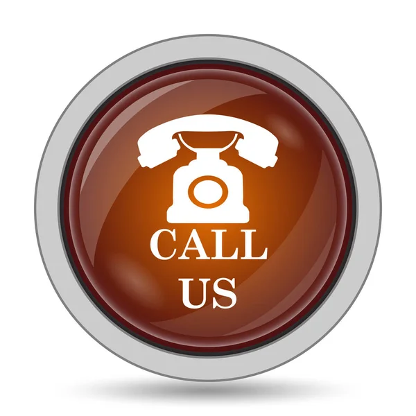 Call Icon Orange Website Button White Background — Stock Photo, Image