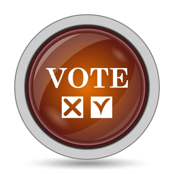 Głosowanie Ikona Pomarańczowy Przycisk Witryny Białym Tle — Zdjęcie stockowe