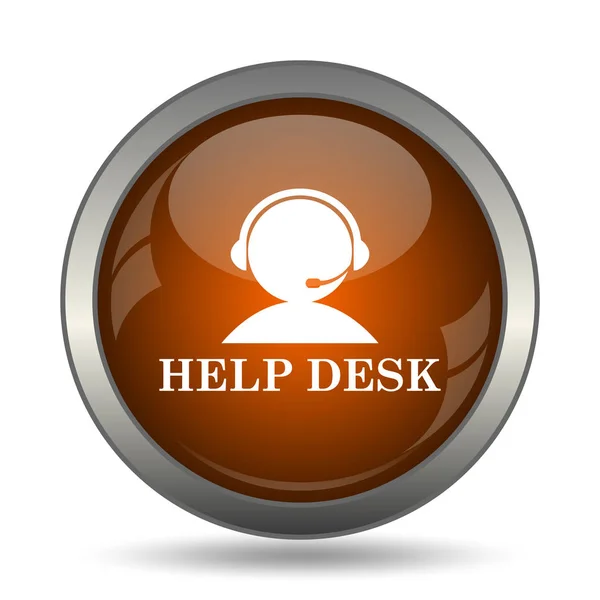 Εικονίδιο Helpdesk Κουμπί Internet Άσπρο Φόντο — Φωτογραφία Αρχείου