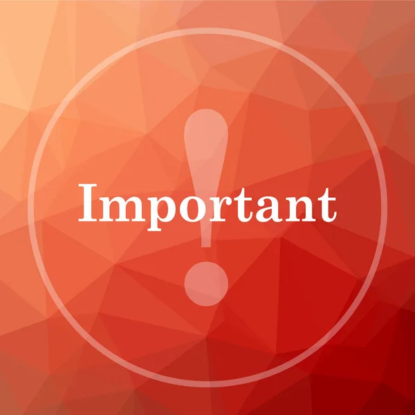 Important Icon Important Website Button Red Low Poly Background — Stock Photo, Image