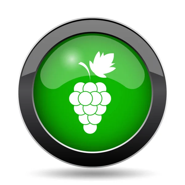 Przycisk Strony Internetowej Winogron Zielona Ikona Białym Tle — Zdjęcie stockowe
